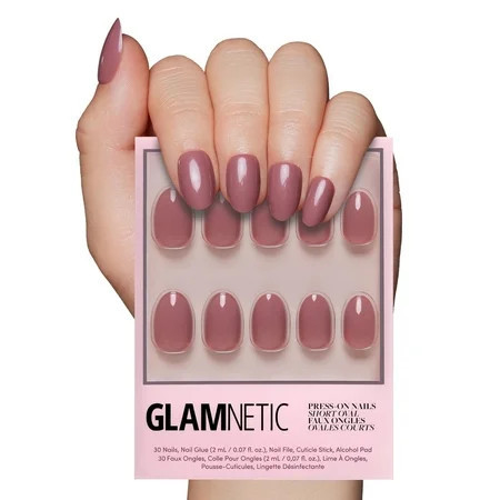 Glamnetic Press On Nails – Fall Mauve | Neutral Moody Pink Oval Nails Salon Quality 30 Count | Walmart (US)