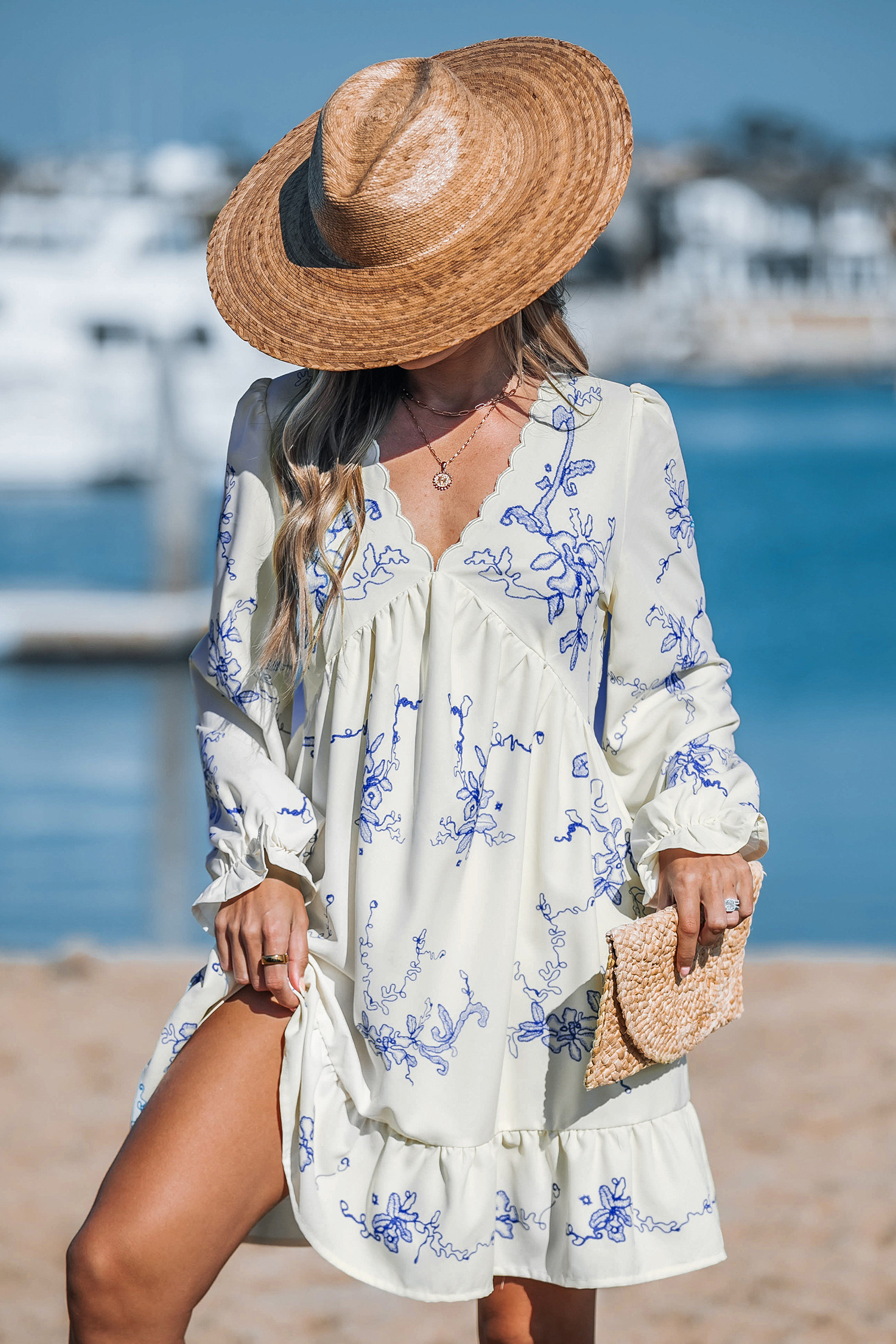 NewBoho Orchids Ruffled Mini Dress | Cupshe US