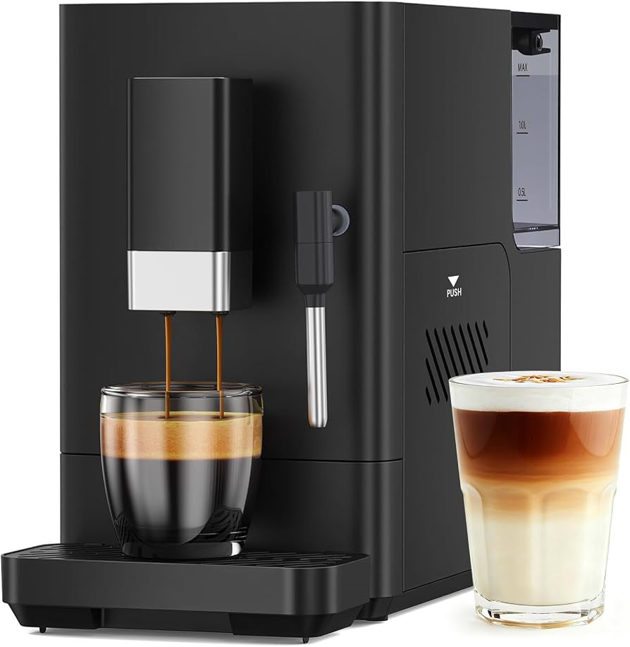 Electactic Fully Automatic Coffee Machine with Grinder, 20 Bar Coffee Maker with Milk Frother, Ad... | Amazon (US)