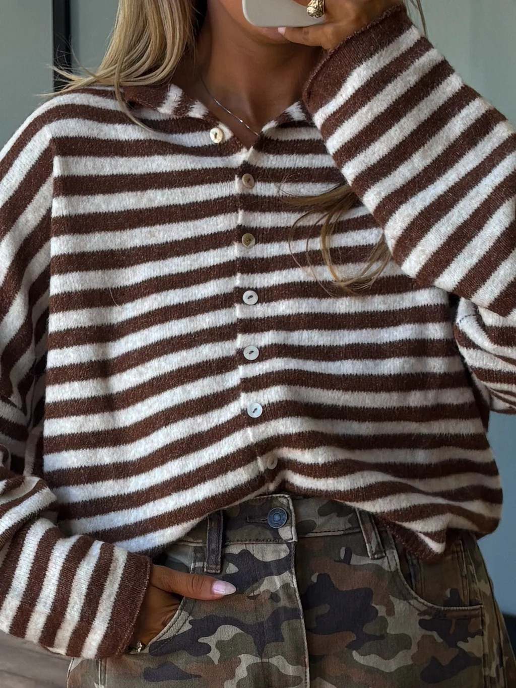 Isla Cardigan | Caramel Stripe | RESTOCK | Shop Talulah