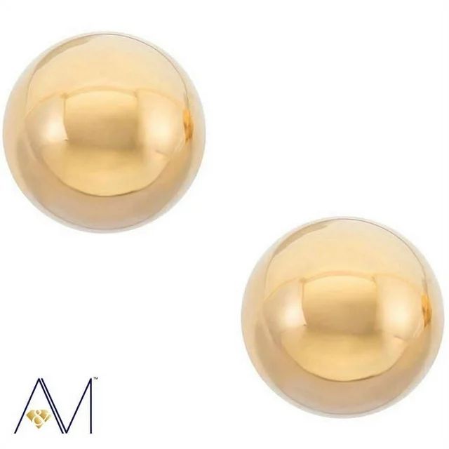 14k Gold Classic Lightweight Ball Stud Earrings, 3mm to 9mm, with Pushback, Women’s | Walmart (US)