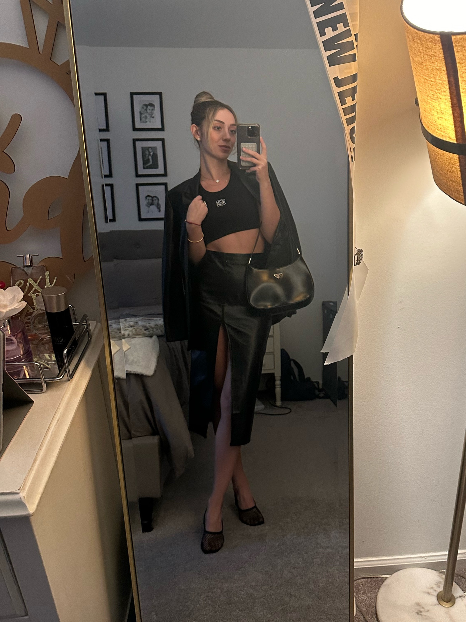 Friday night out ootn!  Blazer from Zara(look a likes linked) top is Loewe (exact and lookalikes linked), skirt is from Lulus (exact linked), bag is Prada (exact linked), shoes are Schutz (look a likes tagged). 

#LTKSeasonal #LTKFindsUnder100 #LTKStyleTip