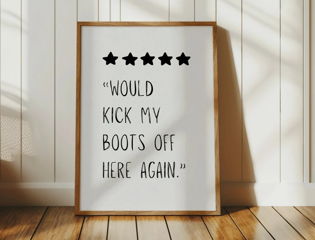 Aesthetic Apartment Print, Trendy Typography Poster, Cowboy Quote Sign, Cute Cowgirl Boots, Minim... | Etsy (US)