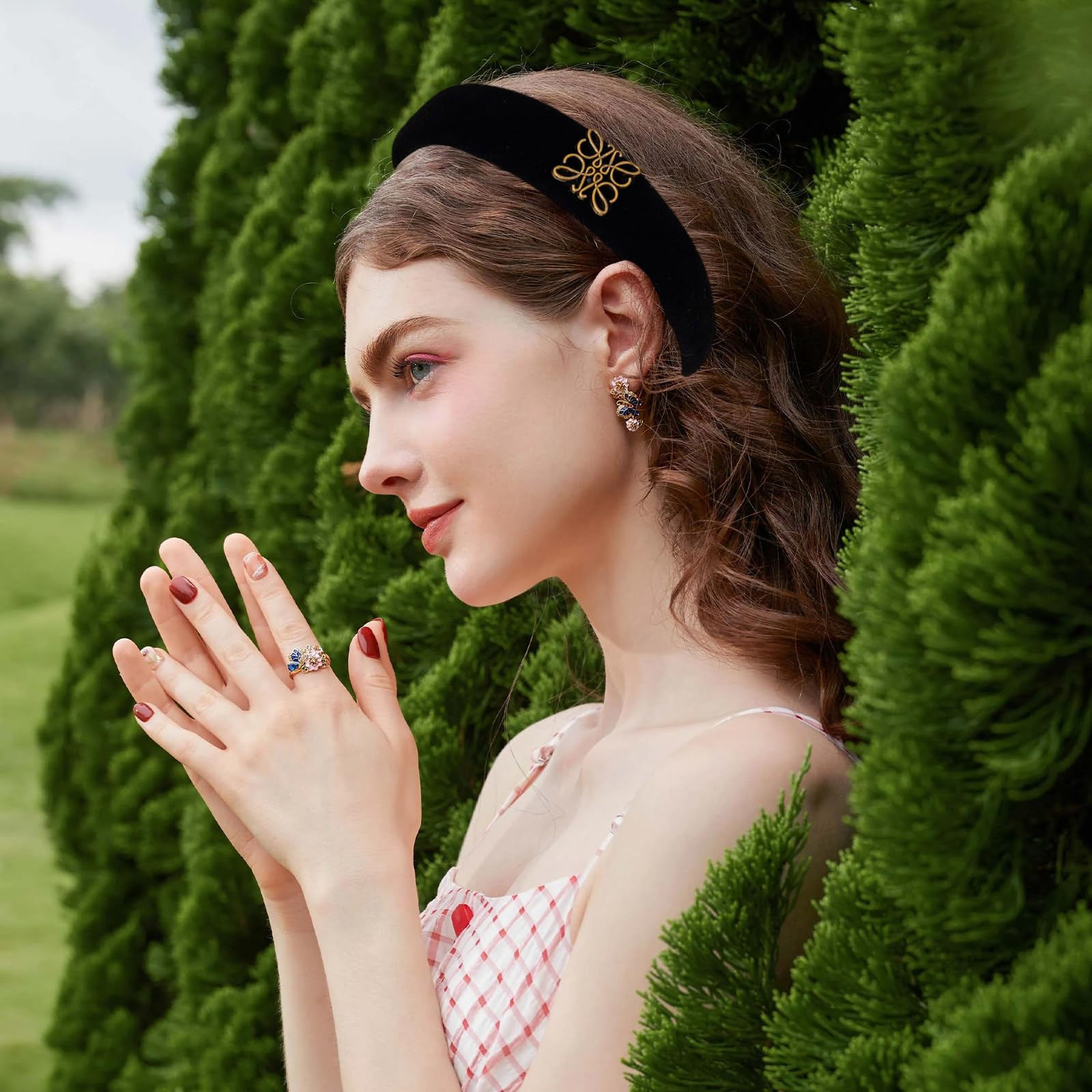 Fashion Headbands, Black Velvet Headband for Women, Classic Retro Design Hair, Suitable for Women... | Amazon (US)