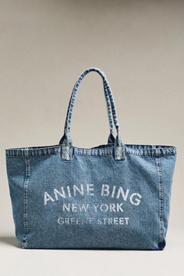 Anine Bing Leo Denim Tote Bag | Anthropologie (US)