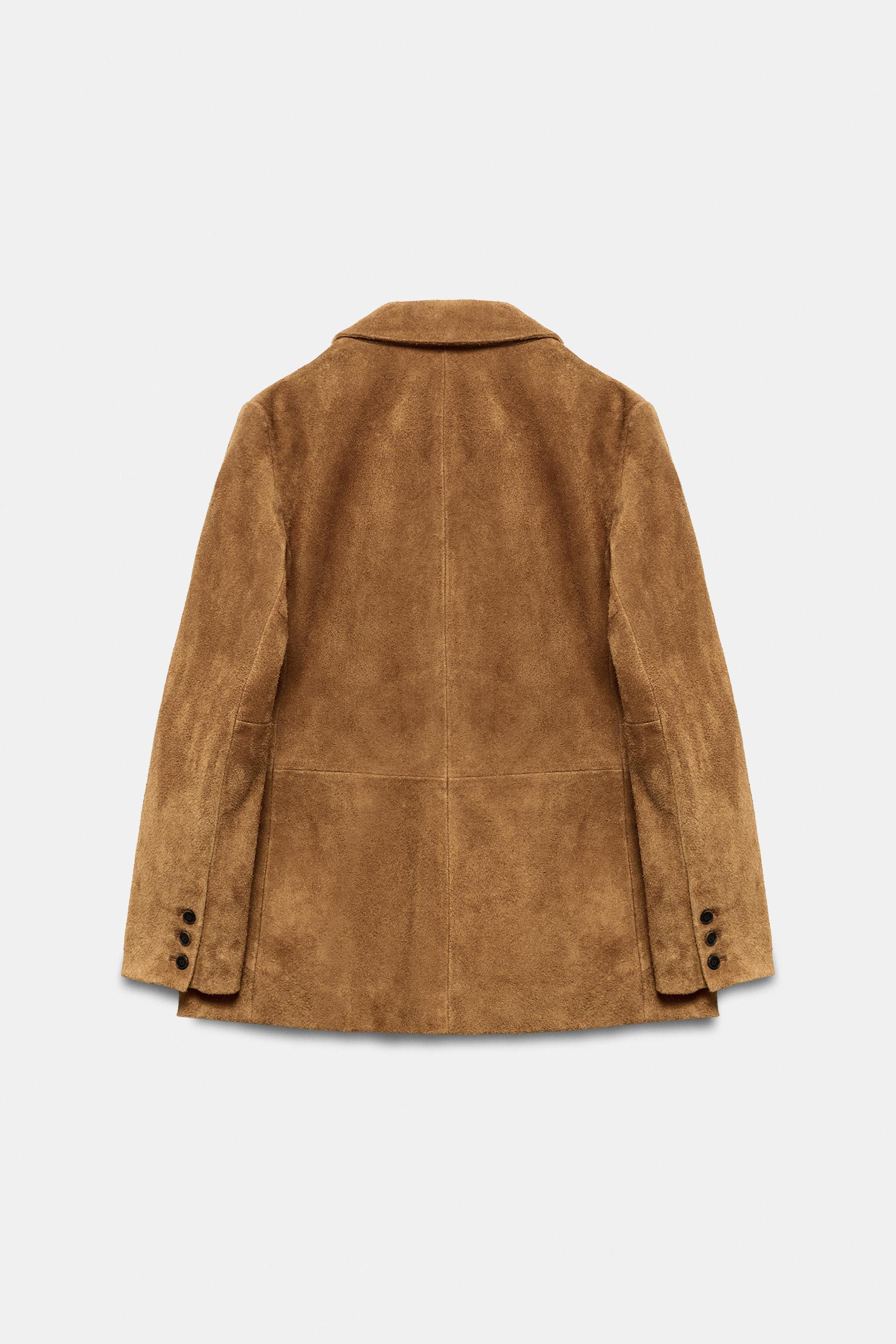 ZW COLLECTION 100% SUEDE LEATHER OVERSIZED JACKET | Zara US