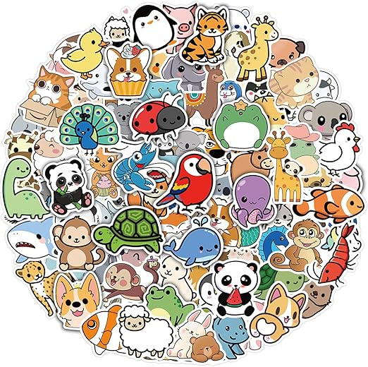 Benresive 100 Pcs Cute Animal Stickers for Kids, Water Bottle Stickers Waterproof Vinyl Hydroflas... | Amazon (US)