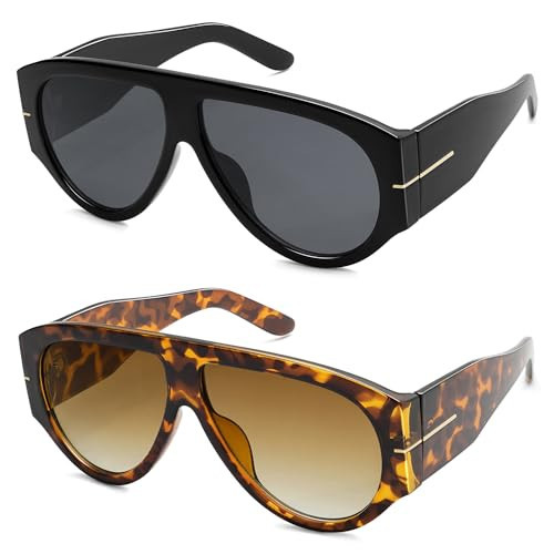HERJOUR Oversized Retro Aviator Sunglasses Womens Mens 70s Classic Vintage Sun Glasses AR82227 | Amazon (US)