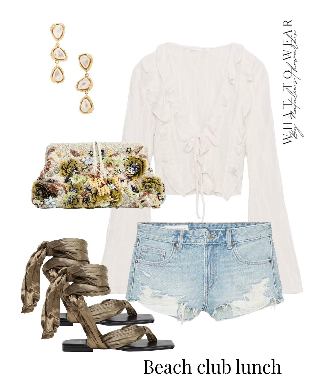 Holiday style that never gets old for me. I love a denim shorts / boho look. This is such a timeless outfit in my opinion. Love that ruffle top and the lace up sandals

#LTKuk #LTKspring