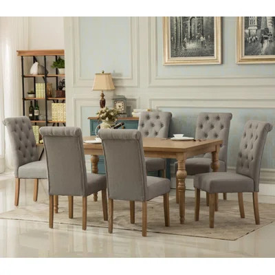 Kenleigh Solid Wood 7 Piece Dining Set Chair Color: Gray | Wayfair North America