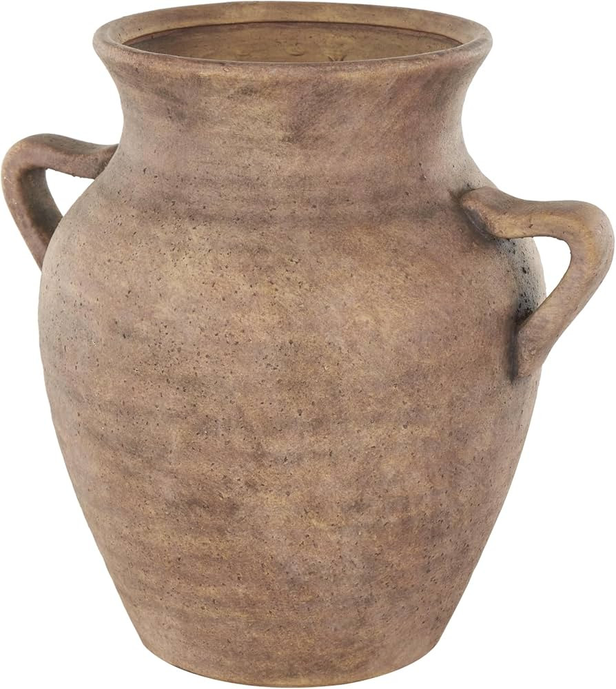 Deco 79 Ceramic Vase Antique Style Textured with Handles, 13" x 10" x 12", Copper | Amazon (US)