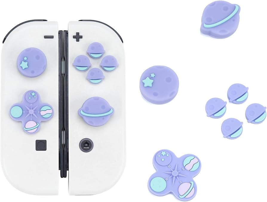GeekShare Cute Cross D-Pad Button Caps Silicone Thumb Grips Set, ABXY Key Buttons Sticker Joystic... | Amazon (US)