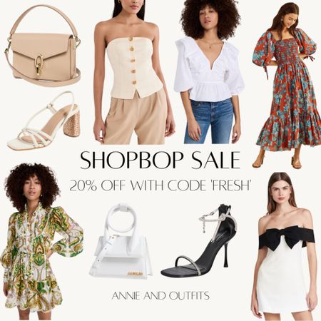 Selects from the Shopbop sale! 20% off with code FRESH through 3/15 #shopbop #shopbopsale #shopbopspringforwardsale 
#springdresses #summeroutfits #heels #handbags #corsettop #rehearsaldinnerdress


#LTKitbag #LTKshoecrush #LTKsalealert