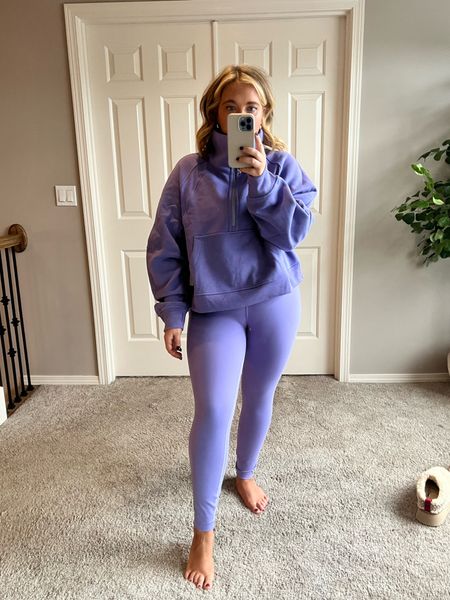 Lululemon, dark lavender color way. I’m wearing a size XL/XXL in the scuba and a size 12 in the leggings. The leggings are currently on major sale!

#LTKfitness #LTKsalealert #LTKmidsize