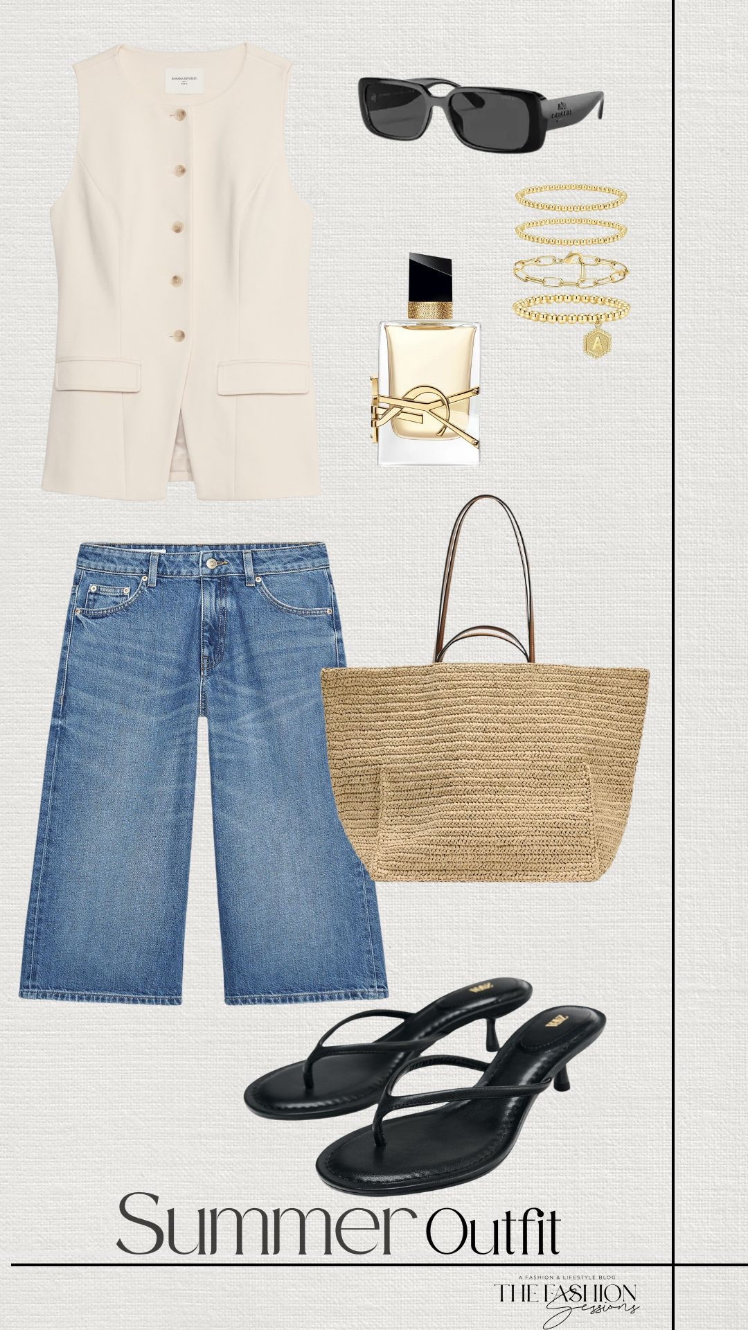 Summer Outfit | Cream Vest | Denim Shorts | Sandal Kitten Heels | Woven Bag | Zara Outfit 

#LTKShoeCrush #LTKStyleTip #LTKSeasonal