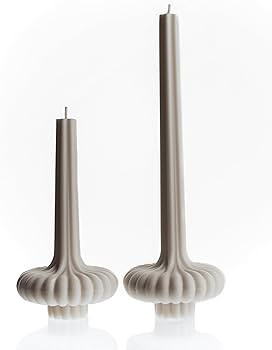 LAWA Set of 2 Pumpkin Base Candle - Beautiful Handmade Pillar Unscented Soy Wax Candle Elegant Ae... | Amazon (US)