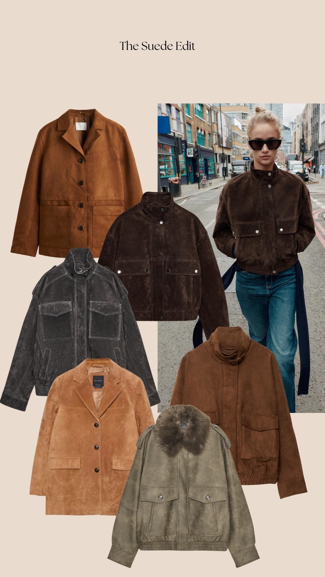 The very best faux & real suede bombers & blazers on the high street 