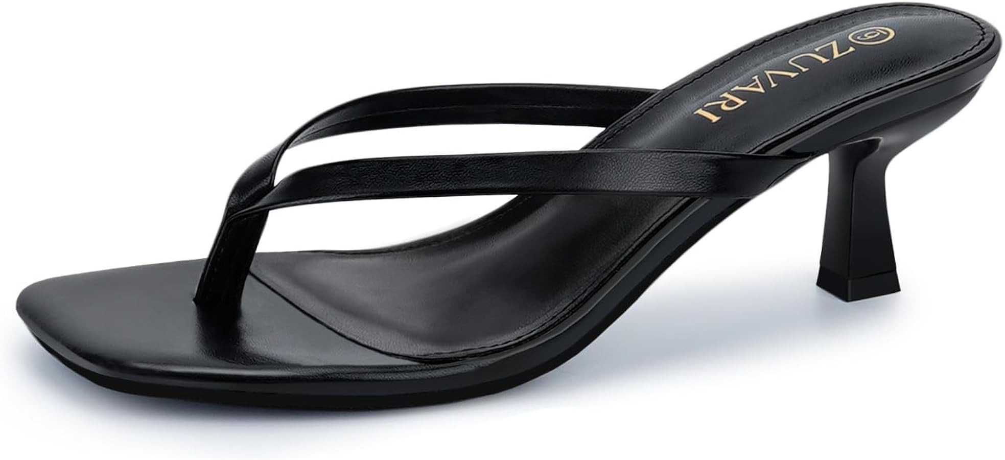 Amazon.com | ZUVARI Kitten Heels for Women, Square Toe Flip Flop Kitten Heel Sandals, 2.16 Inch T... | Amazon (US)