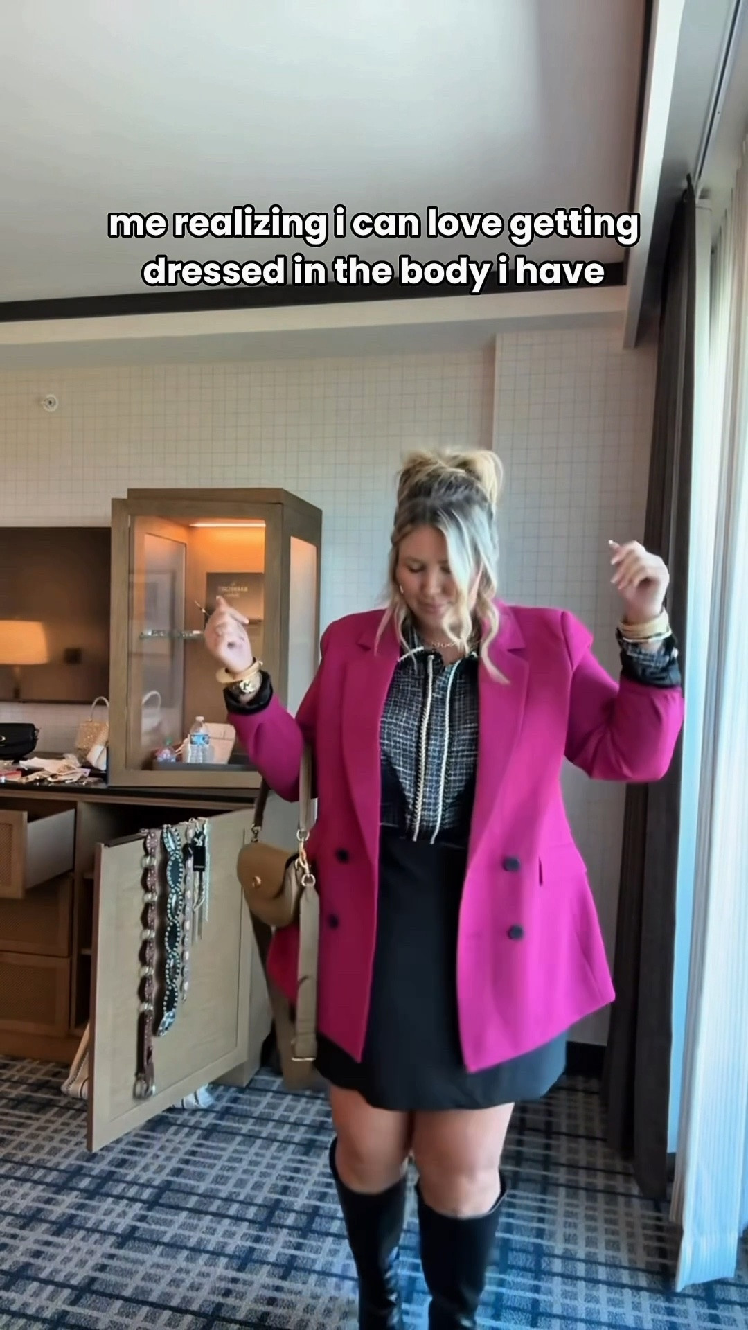 LTK con outfit! Wearing a size 3X in the skort and a 2X in the top. Blazer runs oversized! Plus size, outfit inspo, LTK con, fall fashion, apron belly

#LTKSeasonal #LTKPlusSize #LTKMidsize