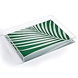 Society6 Modern Tropical Minimalist Palm Leaf Acrylic Tray, 5.5" x 12", Green | Amazon (US)
