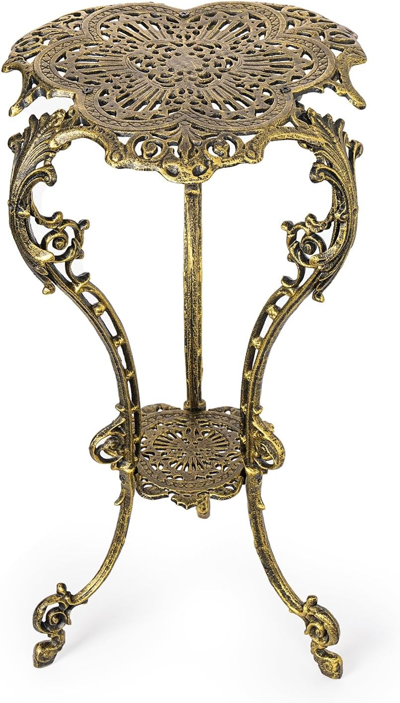 Sungmor Vintage Cast Iron Plant Stand - 2 layer 27.5 Inches Tall Gold | Amazon (US)