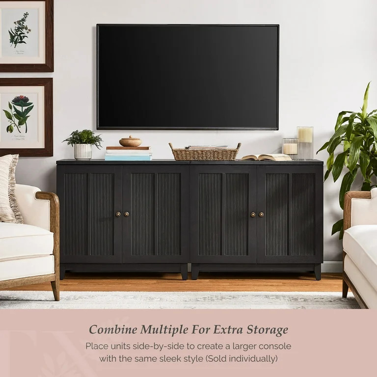 My Texas House Ellison Modular TV Console, Rich Black Finish - Walmart.com | Walmart (US)