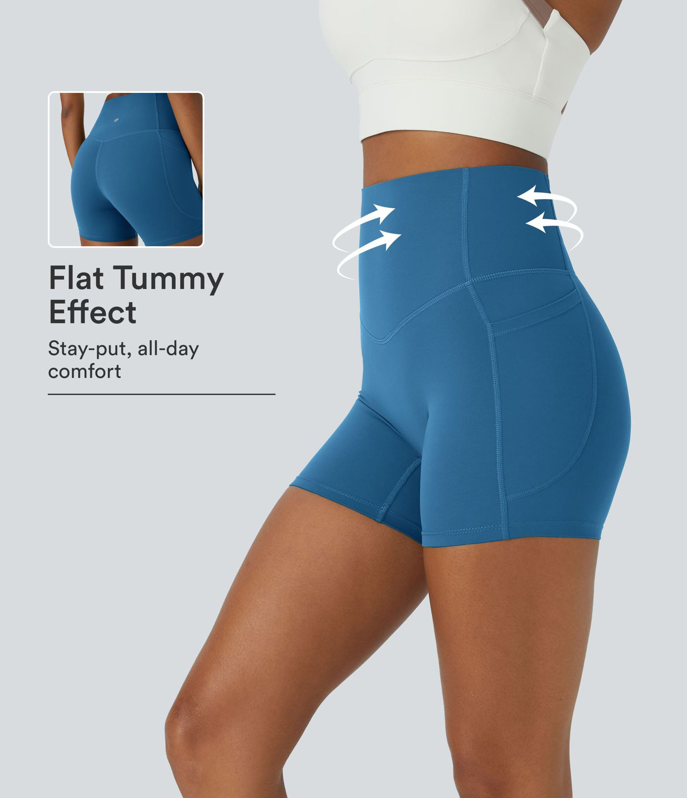 Halara UltraSculpt\u2122 High Waisted Tummy Control Side Pocket Shaping Training Biker Shorts 5'' | HALARA