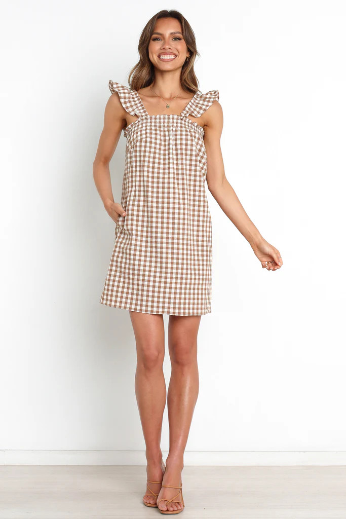 Atticus Dress - Beige Gingham | Petal & Pup (US)