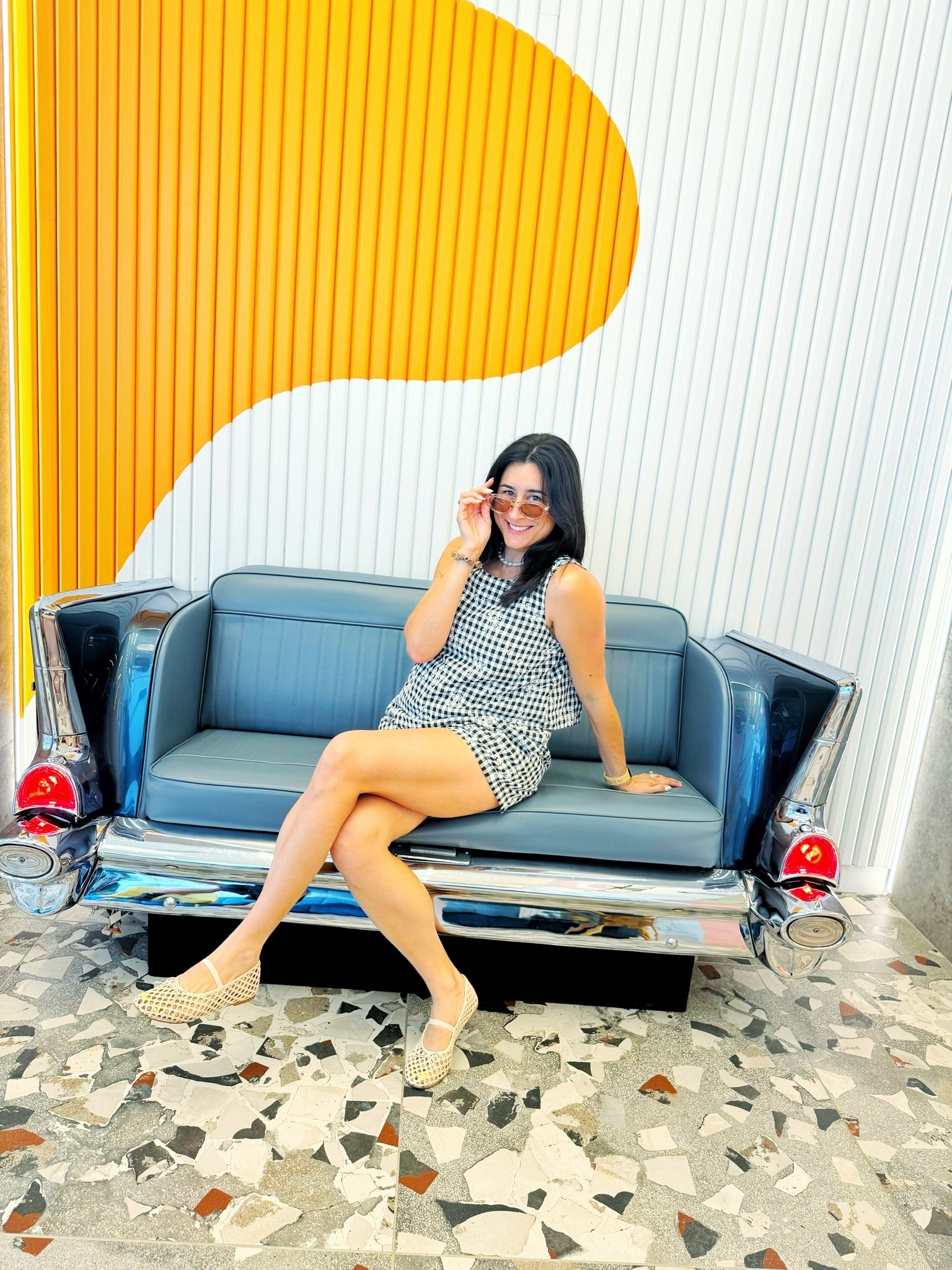 The resort we stayed at during a recent vacation had the CUTEST ice cream shop with these car booths 🍨 

It became a regular stop during our time there lol! 

Linked everything here. I’m wearing a romper and guess what, you can actually easily use the restroom in it. Yay! It has an open back design which is probably more for looks but it sure is functional! Nothing worse than having to undress in the bathroom when wearing a romper, right?? 🙃

Plus the gingham pattern is perfect for summer!

Save for summer outfit inspo, find more like this in my Summer Style collection, and follow me for more ✨

summer romper • summer outfit • matching set • summer matching set • gingham romper • gingham outfit • summer looks •  vacation looks • vacation outfit

#LTKootd #LTKSaleAlert #LTKdayinmylife