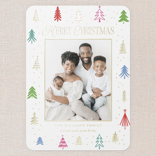 Festive Tree Border Holiday Card | Shutterfly