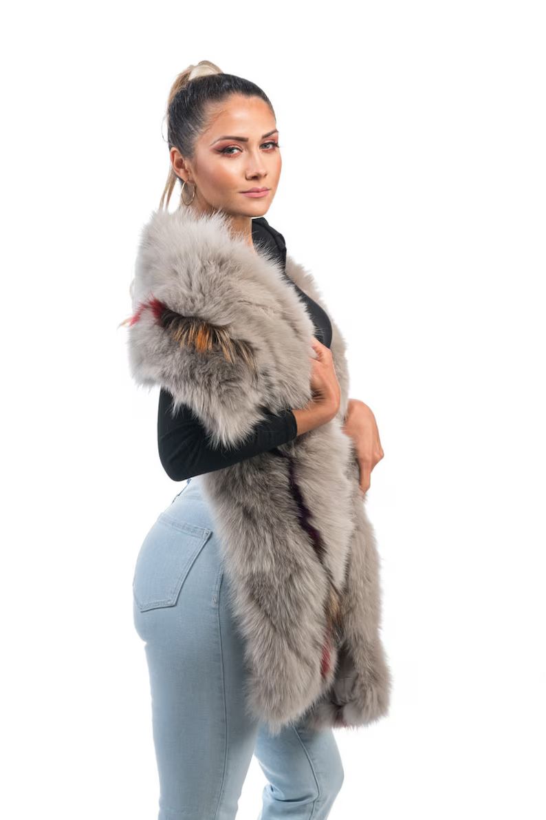 Real Fox Fur Collar Scarf for Women Vintage Fur Cape Wrap - Etsy | Etsy (US)