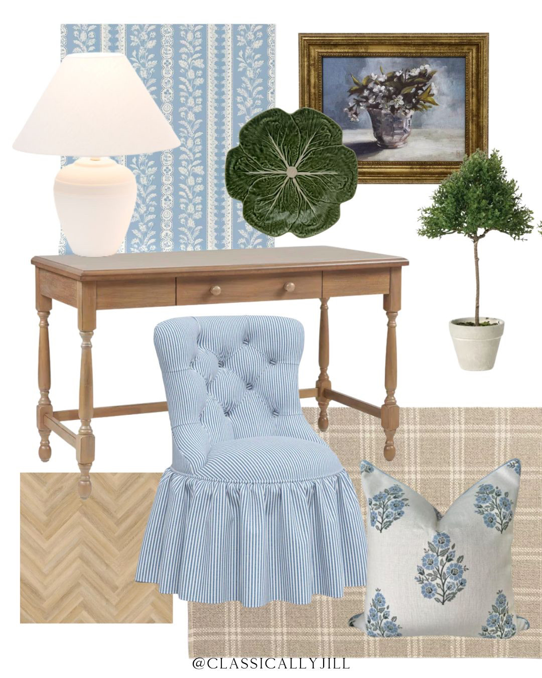 Classic home decor, grandmillennial, home office, desk, flooring, southern style 

 #LTKHome