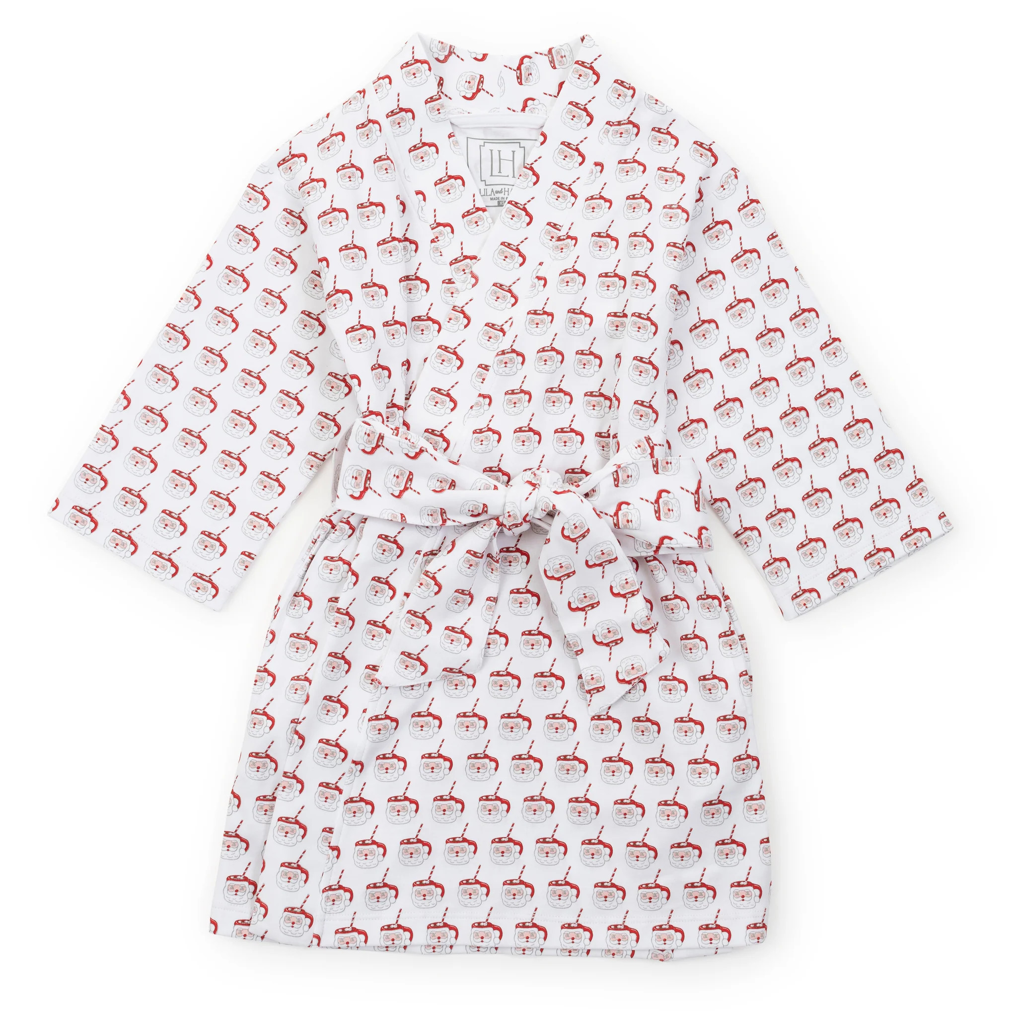 Gwen Girls' Spa Wrap - Hot Cocoa Santa | Lila and Hayes