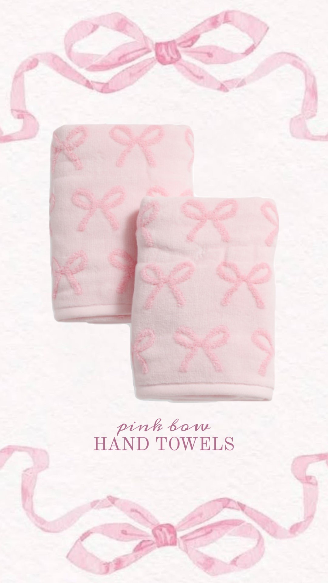 Baby pink bow hand towels 🎀💗

#LTKHome