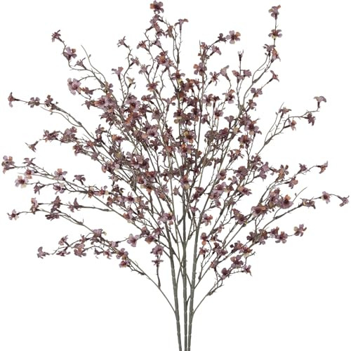 GhuaH 3 Pcs Cherry Blossom Branches Artificial Flowers for Autumn Spring Summer Indoor Decoration Faux Cherry Blossom Long Stems Fall Silk Fake Flowers for Tall Vase Arrangements Home Wedding Table | Amazon (US)