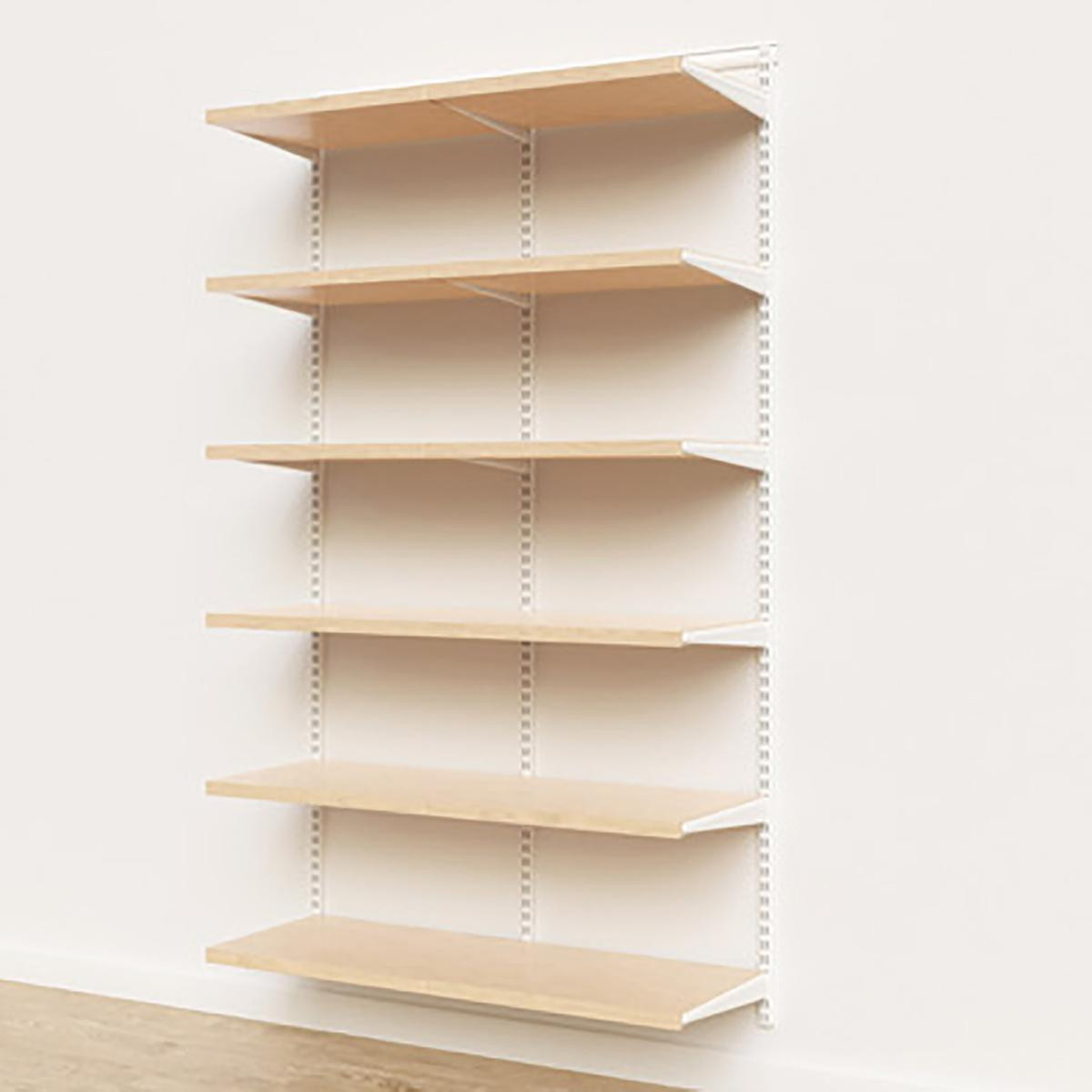 Elfa Decor 4' Basic Shelving White and Birch | The Container Store