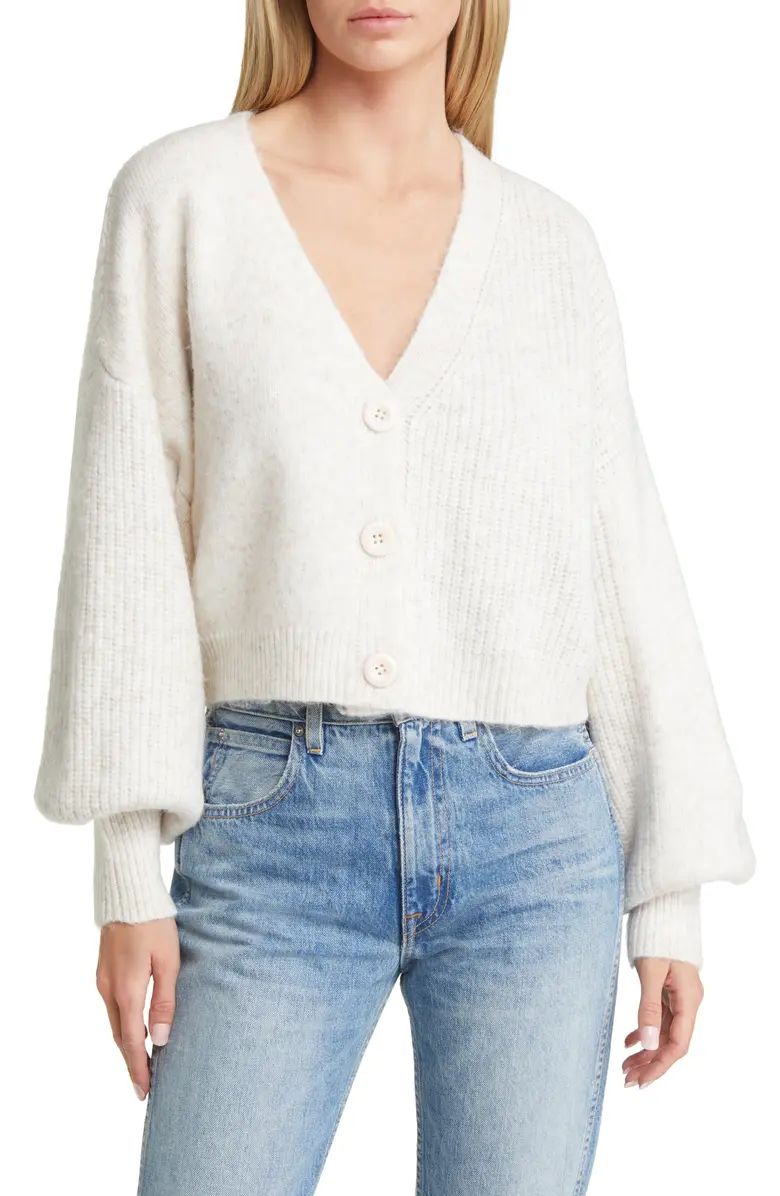 Topshop Balloon Sleeve Crop Cardigan | Nordstrom | Nordstrom