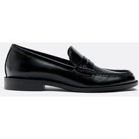 Stradivarius Black leather effect loafers BLACK 5 | Stradivarius (UK)