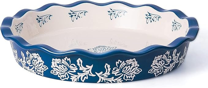 Wisenvoy Ceramic Pie Dish Pie Plate Deep Dish Pie Pan Non-Stick Pie Pans for Baking Pie Dishes | Amazon (US)
