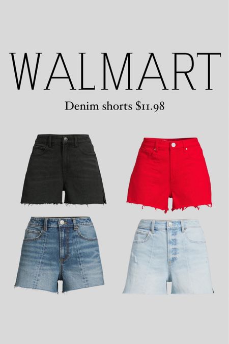 Walmart denim shorts. These are junior sizing, I always size up one size 

#LTKFindsUnder50 #LTKFindsUnder100 #LTKStyleTip