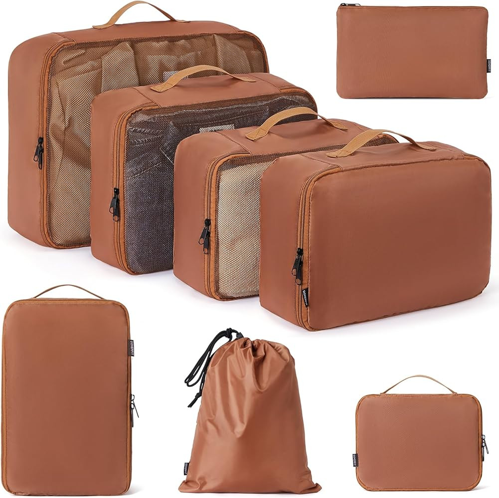 Packing Cubes, 8 Set Luggage Packing Organizers Travel Cubes Suitcase Organizer Bags Set for Trav... | Amazon (US)