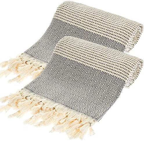 QoupQuru Turkish Beach Towels – 2 Pack Peshtemal Towel Set – 100% Turkish Cotton – Light We... | Amazon (US)
