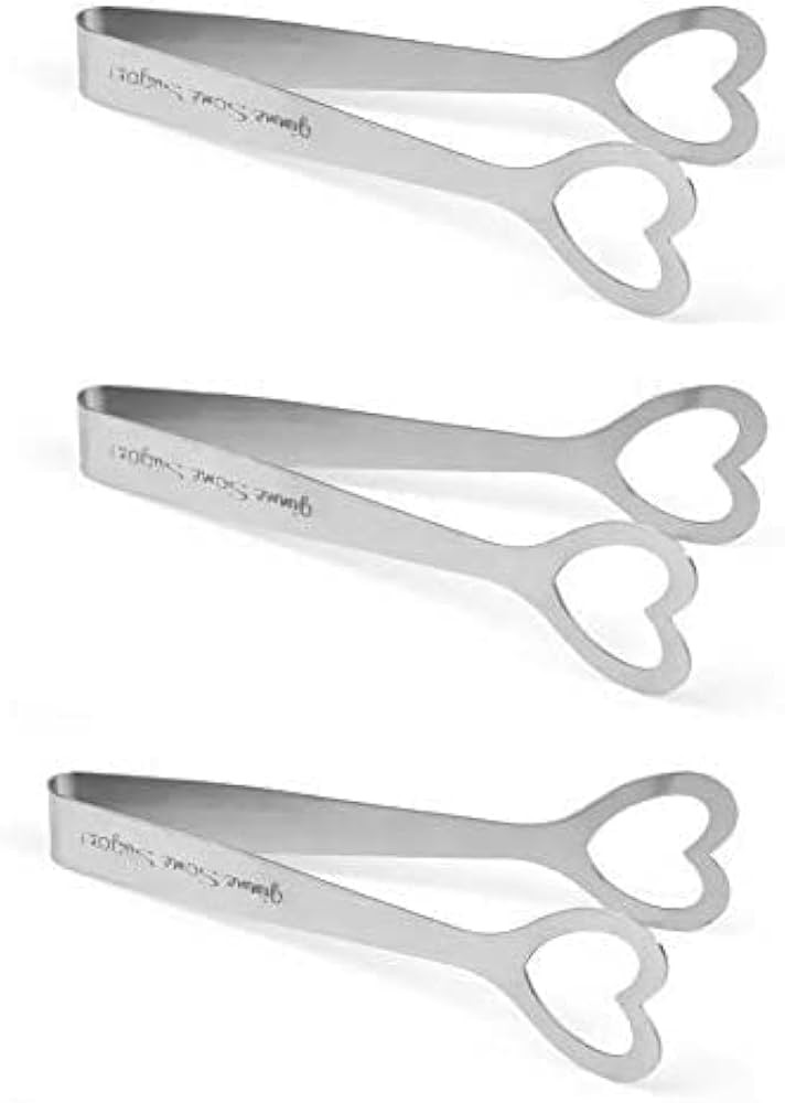 Oisee Sugar Tongs Set of 3,Stainless Steel Shape of Heart Sugar Cube Tongs,Also used as ICE Tongs... | Amazon (US)