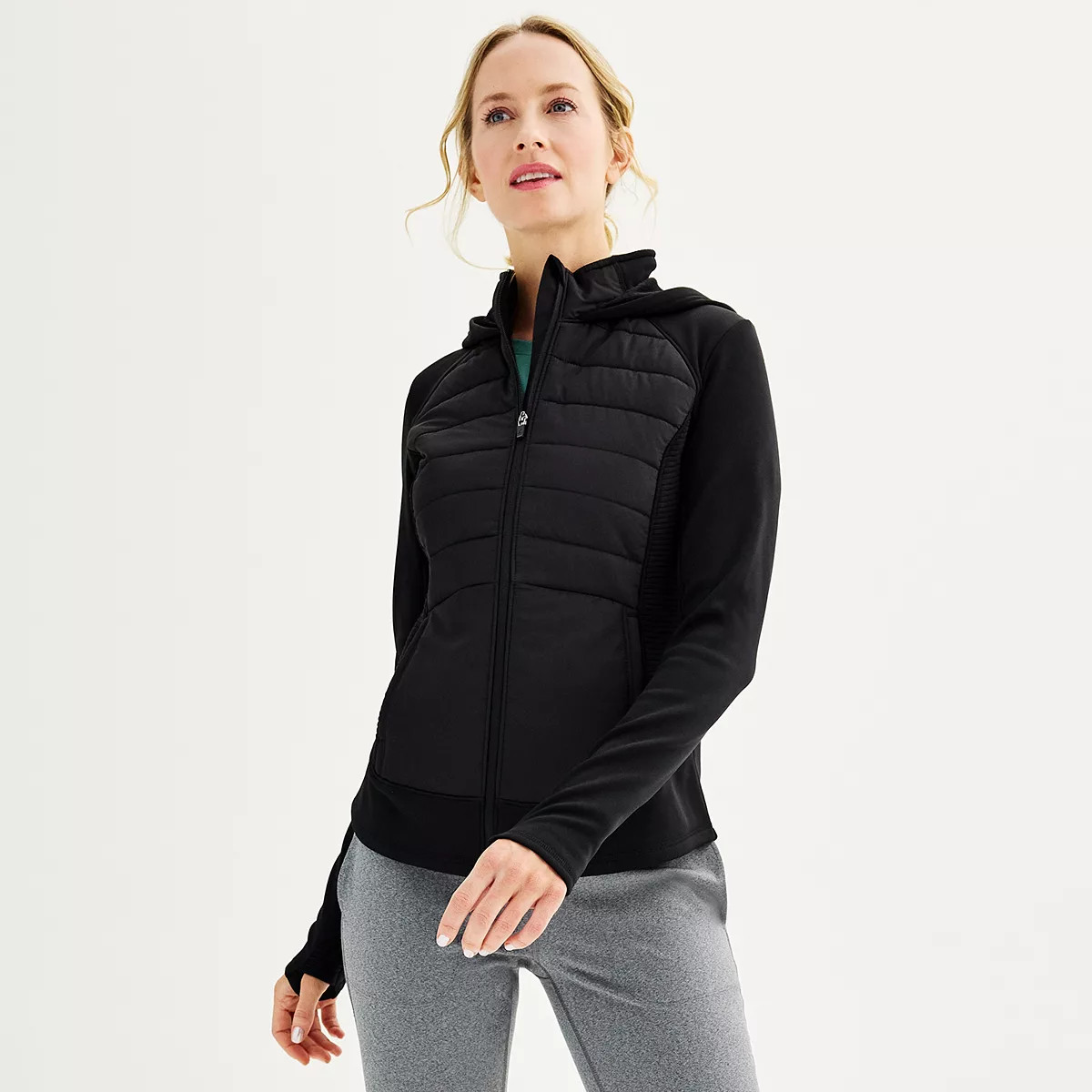 Women's Tek Gear® Hooded Mixed-Media Jacket | Kohl's