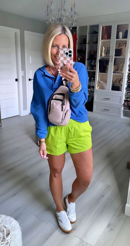 I love these contrasting colors!!!!! So fun!!!
Hoodie and shorts size small
Shoes TTS

#LTKstyletip #LTKshoecrush #LTKfindsunder50