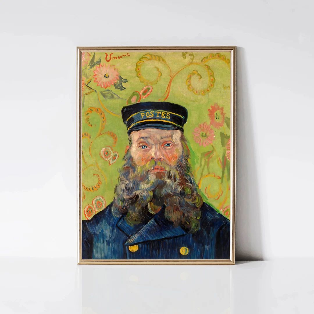 Vincent Van Gogh Postman Joseph Roulin Impressionist Painting Man Portrait Print Printable Wall A... | Etsy (US)