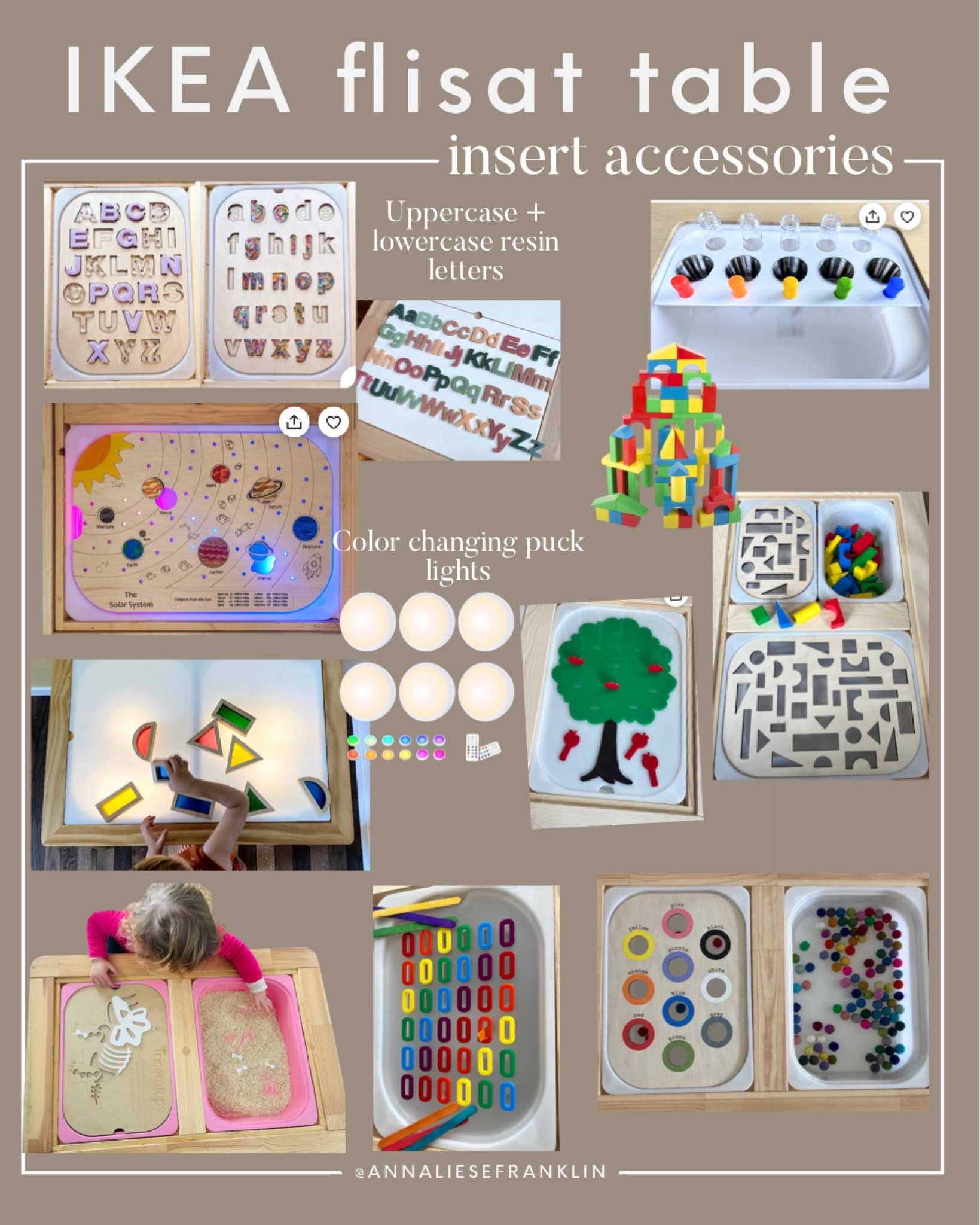 IKEA flisat table inserts • sensory table • playroom • educational toys • Montessori • gift guide for toddlers • gifts for 1 year old • gifts for 2 year old • gifts for 3 year old • gifts for 4 year old • preschool toys • homeschool • homeschooling • counting toys • solar system toys • light table • letter recognition activity • shape sorting activity • color sorting activity • color mixing activity • STEAM toys • 

#LTKkids #LTKbaby #LTKGiftGuide