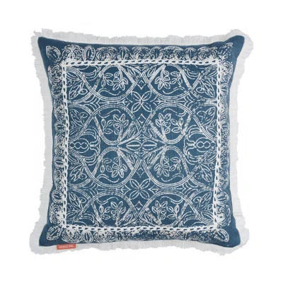 Denim 20" x 20" Boho Medallion Cotton Fringe Decorative Pillow | Wayfair North America