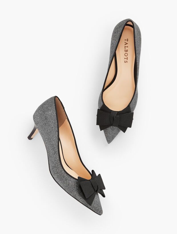 Erica Lurex® Bow Kitten Heel Pumps | Talbots