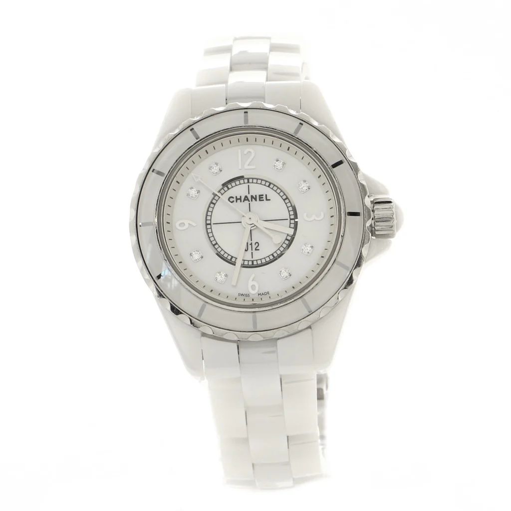 Chanel J12 Pave Quartz Watch Ceramic and Stainless Steel with Diamond Markers 29 936251 | Rebag